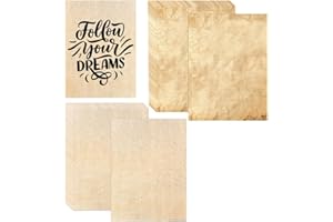 XOXVURI 30 Fogli Carta Pergamena Carta Pergamena A4 per Stampanti Carta da Lettere Vintage su Entrambi I Lati Adatta per Stampanti Inkjet Laser Anche Scrivibile A Mano 210X285Mm 2 Stili