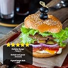 GOURMEO® Burgerpresse aus Aluguss mit Antihaftbeschichtung + 30 Blatt Antihaftpapier – Bild 7