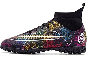 Hmhnsya Chaussures De Football D'entraînement Professionnel pour Hommes Chaussures De Football À Cheville Haute pour Jeux D'intérieur Et D'extérieur Baskets Unisexes pour Enfants