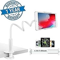 Callas Gooseneck Phone Holder, Universal Mobile Phone Holder & Tablet Holder with 360° Rotation; White, CA-GNK80 (Medium;Length 70 cm)