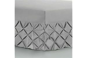 SEVENTHSTITCH Double Bed Valance Sheet 100% Egyptian Cotton 200 Thread Count Extra Deep Skirt Pocket Mattress White | Silver | Charcoal | Pink Fitted Bed Sheets (Double, Silver)