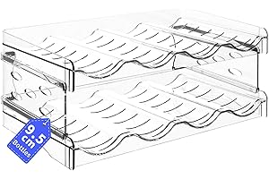 VEXNOOK Flaschenhalter Kühlschrank Stapelbar 8 Flaschen - Effizienter Flaschen Organizer für Kühlschrank und Schrank, Praktisches Weinregal Stapelbar für Ordnung und Stabilität (2 Schichten 8 Flaschen)