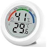 Indoor Digital Thermometer-Hygrometer, Accurate Temperature &amp; Humidity | Clear LCD display with comfort indicator and smiley