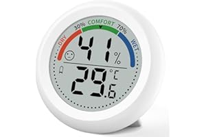 BUDSOM Termometro e igrometro digitale per la casa - Monitor accurato della temperatura e dell'umidità interna con indicatore di comfort e icona facciale per serre, camerette dei bambini, humidor, soggiorni