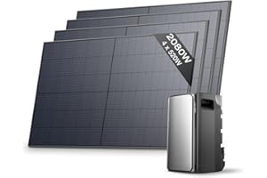 EF ECOFLOW EcoFlow STREAM Ultra 1.92kWh Balcony Power Plant & 4*520W Solar Panel, Plug & Play, 2.8KW Solar Input-4 MPPT, 2 AC Ports, 800W Micro Inverter, 21kWh Expandable, 6K-Cycle LFP Battery, AI Smart Control