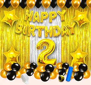 Party Propz 2nd Birthday Decoration Items Golden For Girls Boys - 63Pcs Two Sweet Decoration - 2nd Birthday Party Decorations,Birthday Decorations kit for Girls 2nd birthday/ Baby Birthday Decoration Items 2 Year / Birthday Decorations kit for Boys 2nd birthday