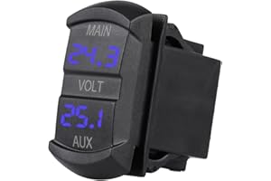 KIMISS Panneau de voiture numérique LED - 10-60 V - Universel - Double tension - Voltmètre pour RV ATV Auto Pickup