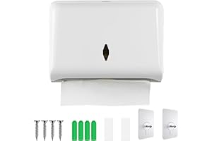 Nizirioo Podajnik ręczników papierowych bez wiercenia: dozownik ręczników do montażu na ścianie, dozownik ręczników papierowych do C, Z lub do zakładania, ręczniki papierowe, 250 do 400 sztuk, biały