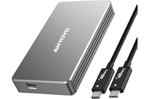 ANYOYO 40Gbps Case SSD M.2 NVMe Enclosure per Thunderbolt 3/4,USB 4/3.2/3.1/3.0/2.0, NVMe Case con Supporto di dimensioni 2280 M&B/M Key, SSD Case Esterno in Lega di Alluminio Cable USB C