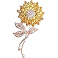 Yellow Chimes Brooch for Women Beautiful Shawl Sweater Clip Crystal Brooch for Women and Girls Valentine Gift for Girls