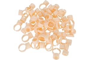 VORAGA Anillos de Pigmento de Silicona, 100 Piezas de Soporte de Anillos de Tinta de Tatuaje, Soporte de Pegamento de Pigmento para Cejas Microblading Anillos de Pigmento para Microblading Portavasos(M)