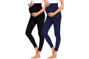 JMITHA Leggings Premaman, Estivi Lunghi Pantacollant Gravidanza Basic Pantaloni Morbido Cotone Elasticizzato Collant Pesanti Casual Leggings Pantaloni Premaman Donna Sottile