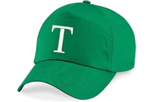 4sold Casquette Unisexe Broderie Coton Baseball Cap Garçons Filles Hip Hop Flat Hat Bonnet A-Z Alphabet Kelly Vert