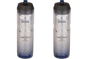ZEFAL Pack Arctica 75 - Lote de 2 bidones para bicicleta 750ml - Bidon Ciclismo Isotermico - Inodoro e impermeable, botella deportiva sin BPA, Plata/Azul, 2 x 750ml