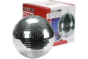 HQ-POWER Disco Spiegelkugel Ø 10 cm, spektakuläre Lichteffekte für Partys, sicheres Aufhängesystem und facettiertes Glas, Tanzflächenzubehör für Disco und mehr