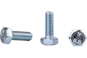 MARCOPOL Confezione da 100 bulloni esagonali DIN 933 in acciaio zincato M6 x 16 mm, grado 8,8, viti esagonali, completamente filettate, testa esagonale, bulloni per rubinetto (100, M6 x 16 mm)