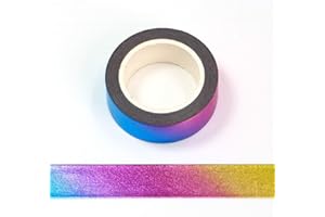 SYNTEGO Nastro adesivo decorativo Washi in lamina arcobaleno, autoadesivo, 15 mm x 10 metri (foglio di arcobaleno)