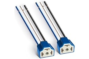 Greluma 2 Piezas Enchufes H4 de cerámica, enchufe 9003 HB2 con arnés de cableado, conector de faro adaptador H4 a 3 pines para coche, camión, barco, faro marino, luz antiniebla, retroadaptación