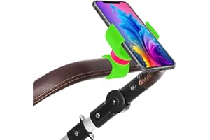 Renimove Soporte movil para Carrito Bebe Apto para telefonos hasta 7.5" de Pantalla facil de Ajustar Estable y Seguro Entretenimiento diseño Compacto y Resistente (Verde)