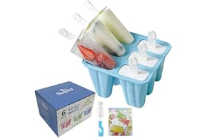 SUPLID Aspiree Ice Lolly Mould 6 Pieces Food Grade Silicone Popsicle Mold Easy to Remove Ice Pop Moulds - Reusable Ice Cream Mould BPA Free Ice Lolly Maker