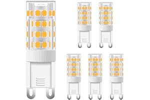 Unnderwiss ampoule g9 led 5W (5pcs) équivaut à 40 watts halogène G9 500LM 3000K Lumière blanc chaud 220V Sans scintillement Non-dimmable Convient pour l'éclairage du salon et de la chambre à coucher.