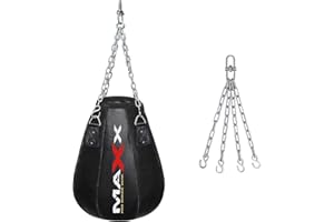 MAXX PRO BOXING GEAR MAXX BLACK MAIZE BAG Heavy Kick Punching Bags Chain Kick Boxing Punch bag MMA Gloves (12PCs SET WITH BRACKET)