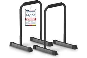 DH FitLife Dip Bars | Dip Stand & Adjustable Dip Station 80-90 cm | Parallettes for Calisthenics & Strength Training | Stable & Safe | Indoor & Outdoor Fitness Equipment