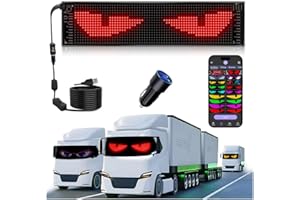 JDVOOTD Upgrade Multifunctional Bright Led Sign - 15” x 4” [Upgrade to All-in-One Features] Programmable Custom 5V/2A Led Sign- Bluetooth APP Control [True Full-Color LED Beads] - Also a Digital Clock