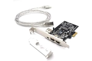 PARDARSEY Padarsey Carte d'extension PCIe 3 ports Firewire 1394 A, PCI Express (1X) vers adaptateur externe IEEE 1394 (2 x 6 broches + 1 x 4 broches) avec support discret pour PC de bureau et connexion DV