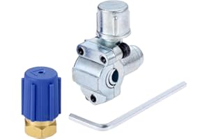 Aupoko A/C Nachrüstventil-Set, Nachrüstventil mit Staubkappen-Konverter, BPV31 Bullet Piercing Tap Valve Line Tap Valve Kit, passend für HVAC Kältemittelsystem R12 R22 R502 R134A
