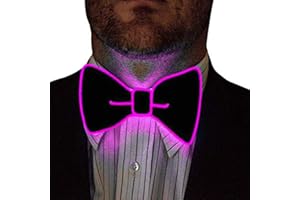 DeHolifer Herren LED Beleuchten Fliege Krawatte, Männer Baumwolle Hochzeit Fliege Anziehen Anzug Krawatte Wellenpunkt Prom Krawatte Eleganter Gentleman Krawatte in verschiedenen Farben