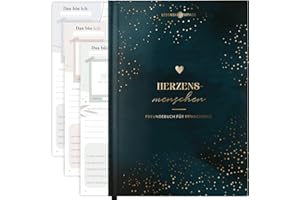 ‎LEBENSKOMPASS LEBENSKOMPASS Freundebuch für Erwachsene HEART - Ein Erwachsenen Freundebuch mit für 30 Freunde, abwechselnden Vorlagen & extra Gemeinschaftsseiten, A5 Hardcover mit Goldveredelung