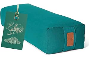 #DOYOURYOGA Bolster yoga angolare »Paravati« con pula di farro bio (coltivaz. biolog. controllata) / Lunghezza ca 67cm e ca. 13cm Altezza - ideale come cuscino yoga / cuscino zafu / cuscino meditazione / supporto meditazione / elevato comfort alla seduta / lavabile in lavatrice e ipoallergenico. Strumento ideale / accessorio (cuscino del sedile) per meditazioni prolungati. Materiale : 100% cotone