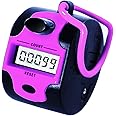 Handy Counter Click Manual Digital clicker Stitch Tally Counters Pink Finger Mechanical Palm Handheld Pitch 5-Digit Electronic Display Click Number Counterfor Row, People, Golf,Crochet,Lap&Knitting