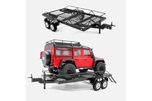 ZLiT Secchio per telaio del rimorchio RC in metallo per Traxxas 1/18 TRX4M SCX24 FCX24 RC Rimorchio Auto Accessori di ricambio (nero)