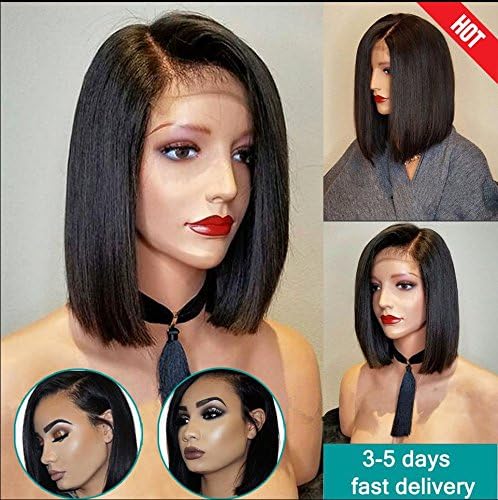 Doores Brazilian Virgin Human Hair Full Lace Wigs Glueless Short Bob Human Hair Wigs With Baby Hair For Black Women 14inch Short Lace Wigs Human Hair Straight