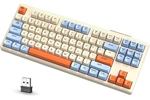 ATTACK SHARK X FREEWOLF M87 80% Trådlöst Speltangentbord, 87 Nycklar TKL RGB SA PBT-Tangentbord Bluetooth /2,4Ghz Dual Mode, 4000mAH batteri för Mac/Win, Silent Office/Gaming - Creamy