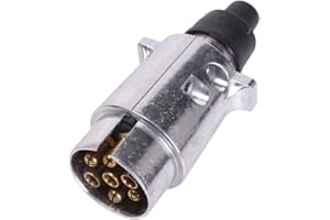 AOHEWEI Barre De Remorquage Fiche De Remorque électrique 7 Broches Métal Alliage D'aluminium Connecteurs De Feux De Voiture à 7 Voies pour Caravanes Ou Autres Véhicules Utilitaires