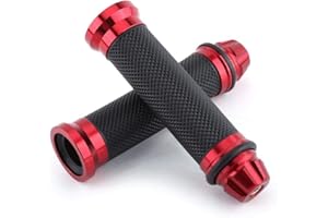 Poignées de guidon de moto Keenso en aluminium CNC - Poignées de guidon universelles antidérapantes en caoutchouc gel pour moto et vélo