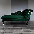 Paradise Furniture RegentTufted Chaise Lounge Sofa & Seating Handmade Velvet Living Room Bedroom Hallway Black Accent Chair (Right Hand, Jasper)