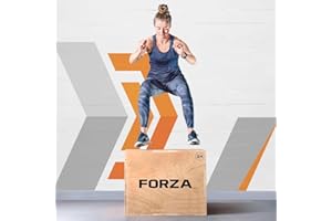 METIS FORZA Gym Plyometric Jump Box - Gym Equipment for Home Gym & Commercial Gym | 3-in-1 Plyo Box Exercise Equipment to Aid Strength Training | 20" x 24" x 30" Wooden Box