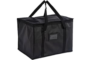JOYVOX Large Food Delivery Bag, Insulated Thermal Bag for Hot and Cold Food, Waterproof and Reusable Catering Bag with Sturdy Zipper for Groceries, Pizza, Catering, and Delivery Services