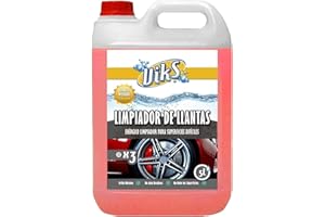 Viks | Limpiador llantas coche profesional | Limpia llantas Moto | Limpieza profunda Neutro y seguro | llantas brillantes menos esfuerzo | Formato ahorro5 Litros