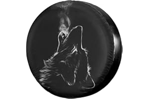 Foruidea Black 3D Wolf Spare Tire Cover Dust-Proof Wheel Tire Cover Fit Trailer, RV, SUV and Many Vehicle 17 Inch