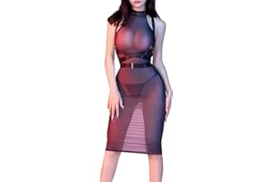 RUIBAVYA Mujeres Sexy Bodystocking Vestido Sin Mangas Lencería Vestido Halterneck Nylon Cuerpo Entero Medias Ajustable Cuello Correa Medias