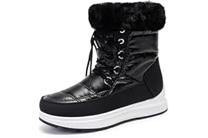 SANNAX Women Winter Boots Lady Warm Thermal Winter Ankle Booties Faux Fur Lined Comfortable Casual Cozy Shoes