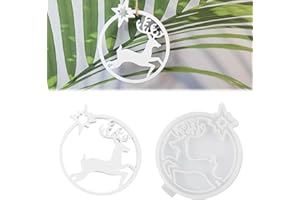 ‎WISIRENT Weihnachten Silikonform Elch WISIRENT, Kreis Hirsch Silikonform Kerzenhalter, Gießformen Kerzenhalter, Diy Elch silikonform für Weihnachten, Halloween