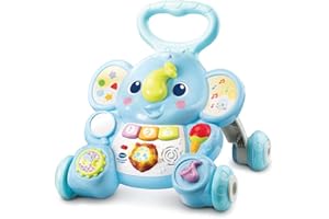 VTech - Éléphanteau Trottino, Trotteur Interactif pour Apprendre à Marcher / Jouet 9-36 mois, Version FR, Taille unique