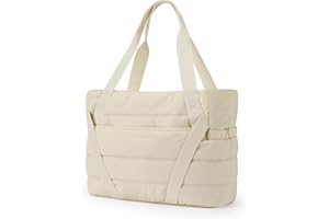 bagsmart Sporttasche Damen Yogatasche, Gesteppte Handtasche Damen Tote Bag mit Yogamattengurt, Reißverschluss, Mehreren Taschen für Reisen, Fitness, Yoga, Büro, Schule und Shopping