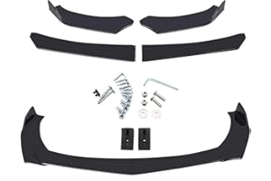 DEQUATE 4pcs Kit De Carrocería De Labios De Coche, Parachoques Delantero Combinado Universal De Cuatro Secciones, Kit De Carrocería De Difusor De Spoiler, Kit De Panel De Extensión De Faldón Lateral De Coche